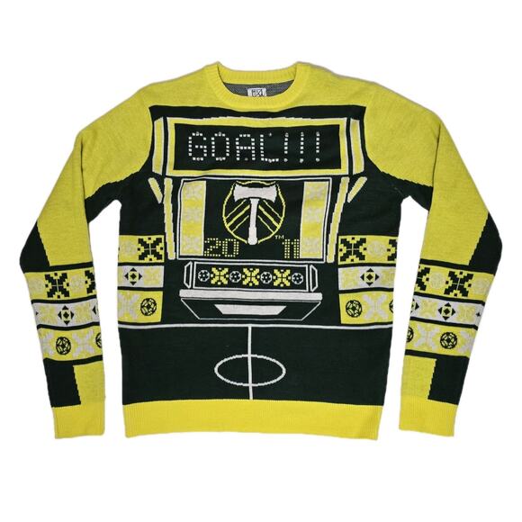 MLS Portland Timbers Soccer Light Up GOAL! Ugly Christmas Sweater Medium Futbol - Picture 1 of 9